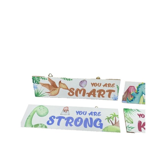 Children’s Inspirational Wall Plaques Wall Decor 4pc, You Are Smart, Kind, Brave - Picture 7 of 10